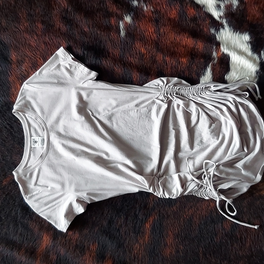 Ruched Side Short Sleeve Dress